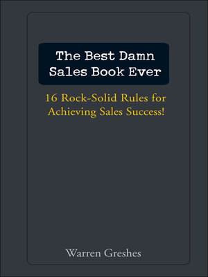 cover image of The Best Damn Sales Book Ever